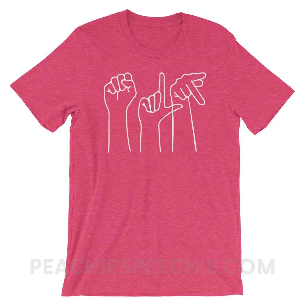 SLP Hands Premium Soft Tee - Heather Raspberry / S - T-Shirts & Tops peachiespeechie.com