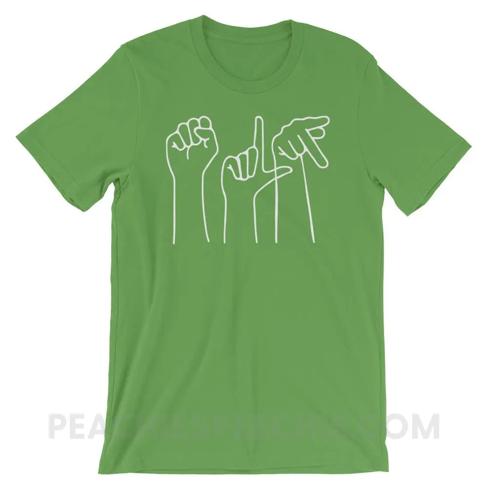 SLP Hands Premium Soft Tee - Leaf / S - T-Shirts & Tops peachiespeechie.com