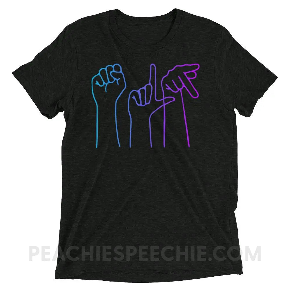 SLP Hands Tri-Blend Tee - Charcoal-Black Triblend / XS - T-Shirts & Tops peachiespeechie.com