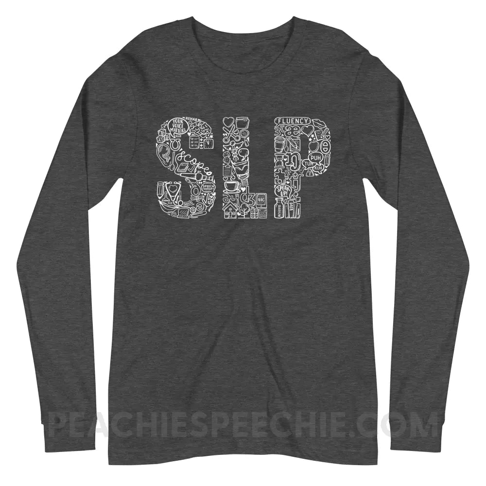 SLP Icons Premium Long Sleeve - Dark Grey Heather / XS - peachiespeechie.com