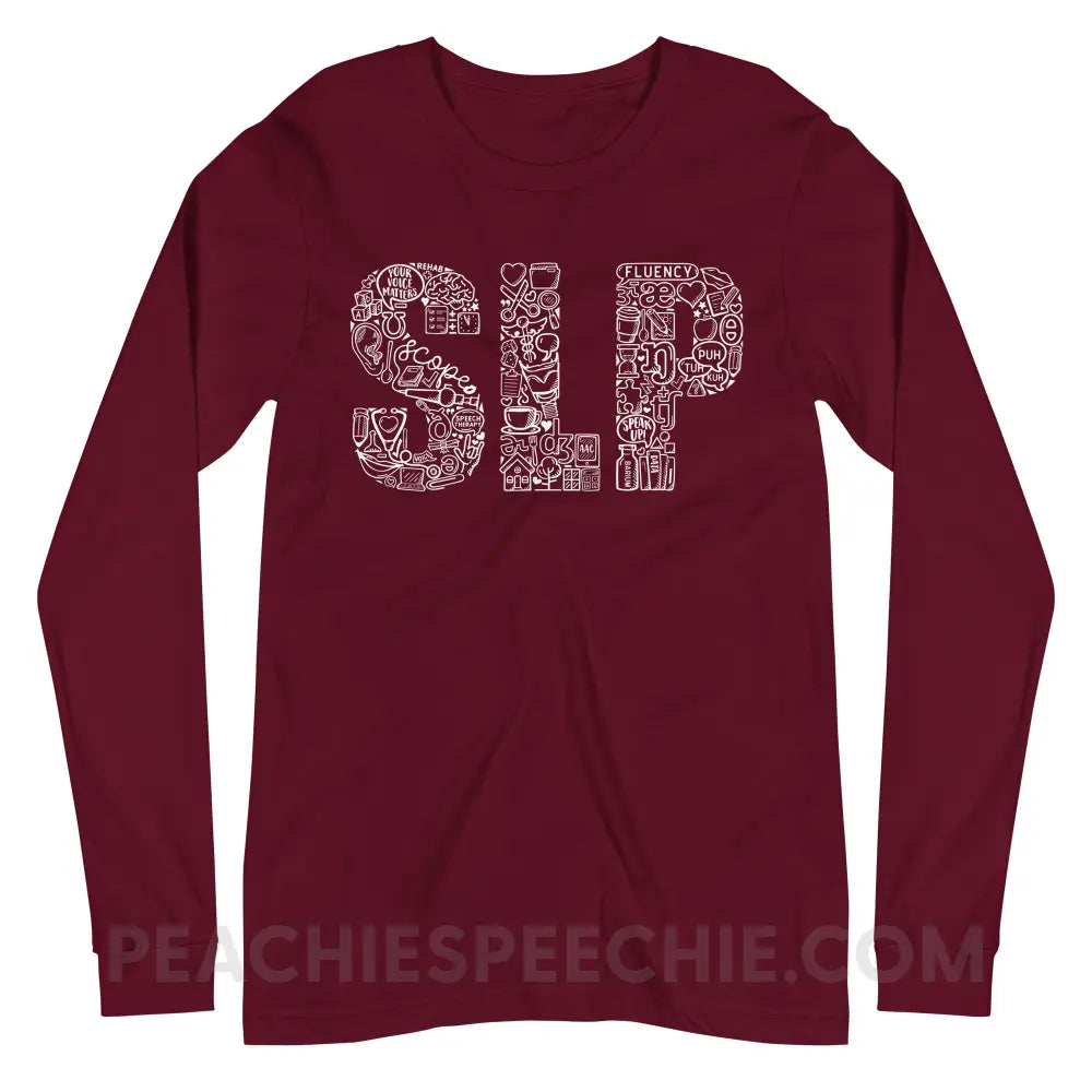 SLP Icons Premium Long Sleeve - Maroon / XS - peachiespeechie.com
