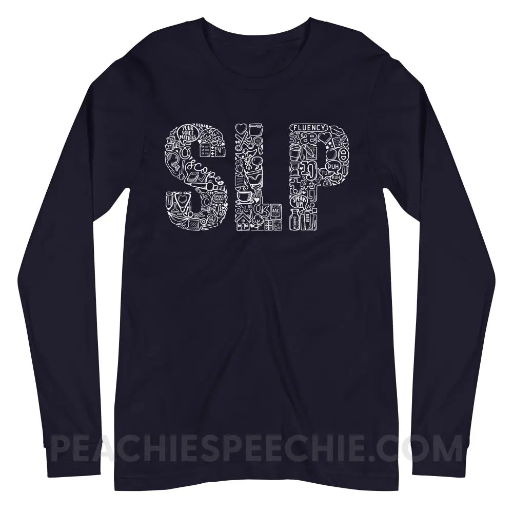 SLP Icons Premium Long Sleeve - Navy / XS - peachiespeechie.com