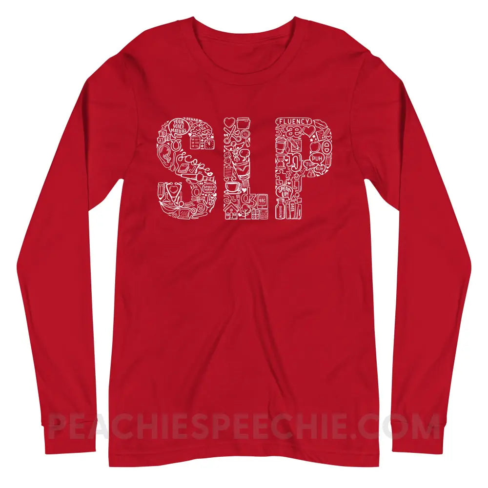 SLP Icons Premium Long Sleeve - Red / XS - peachiespeechie.com