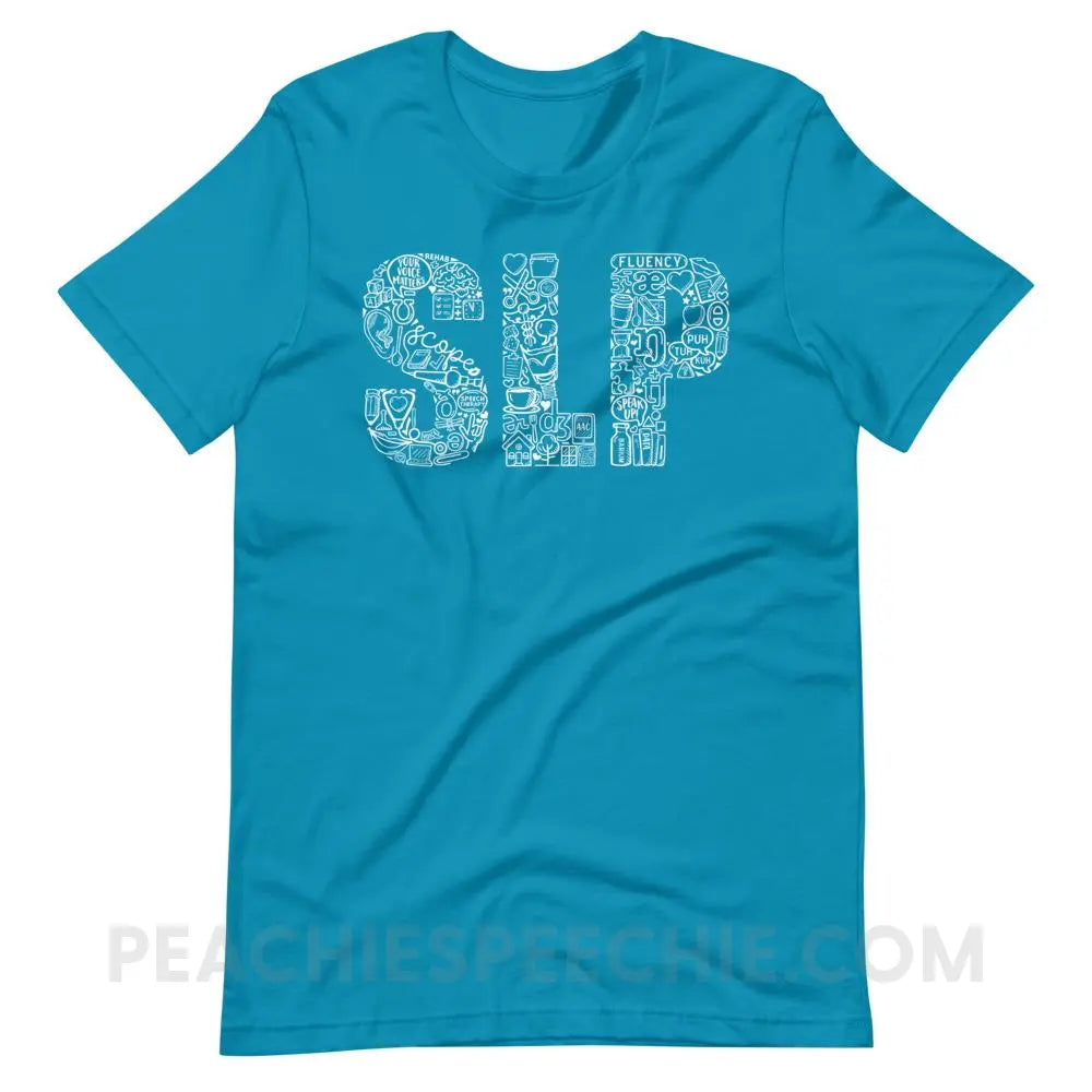 SLP Icons Premium Soft Tee - Aqua / S - T-Shirts & Tops peachiespeechie.com