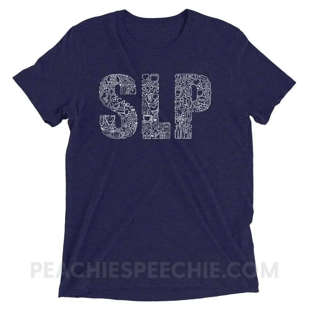 SLP Icons Tri-Blend Tee - Navy Triblend / XS - T-Shirts & Tops peachiespeechie.com