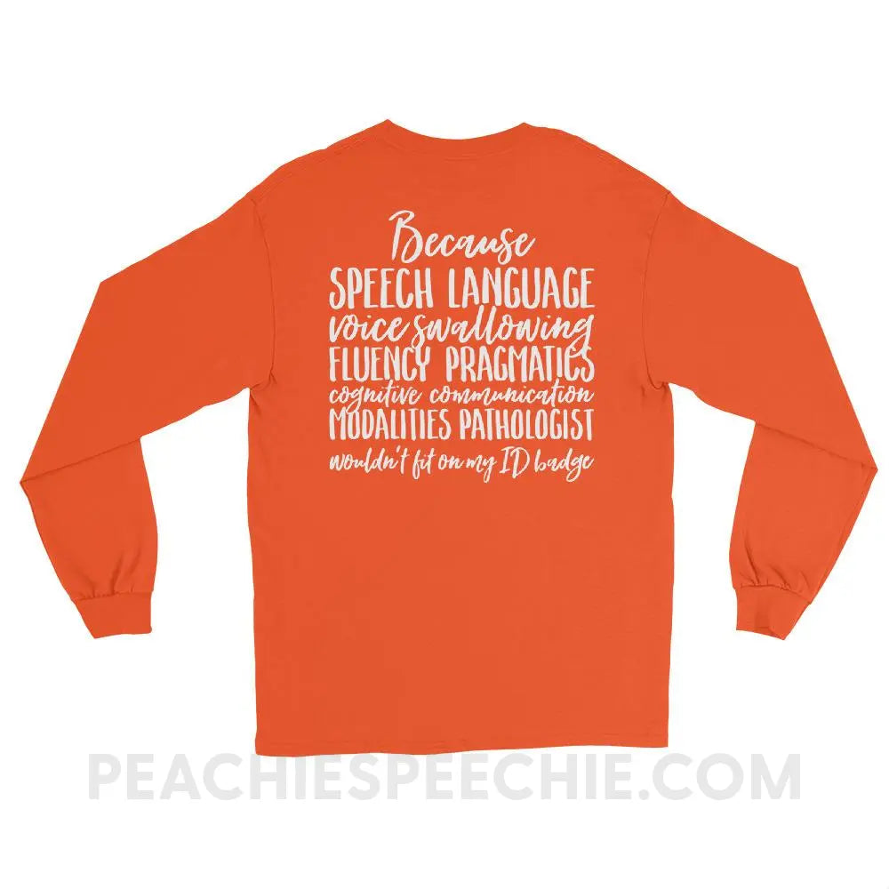 SLP Job Title Long Sleeve Tee - T-Shirts & Tops peachiespeechie.com