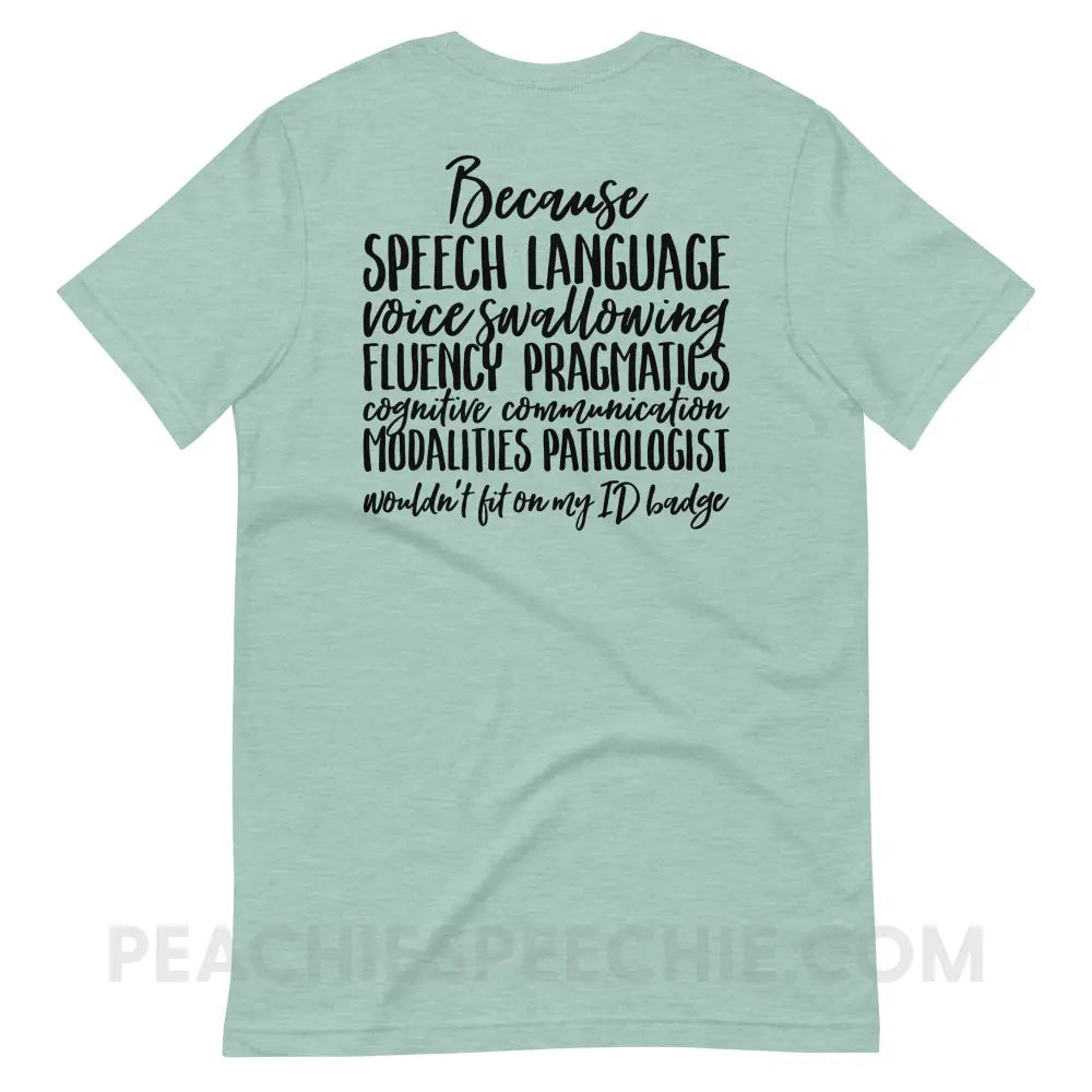 SLP Job Title Premium Soft Tee - Heather Prism Dusty Blue / XS - T-Shirts & Tops peachiespeechie.com