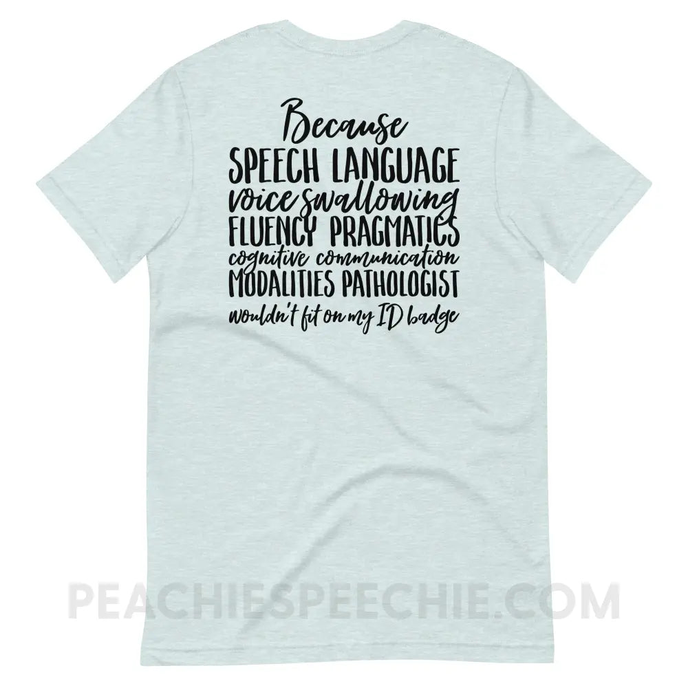 SLP Job Title Premium Soft Tee - Heather Prism Ice Blue / XS - T-Shirts & Tops peachiespeechie.com