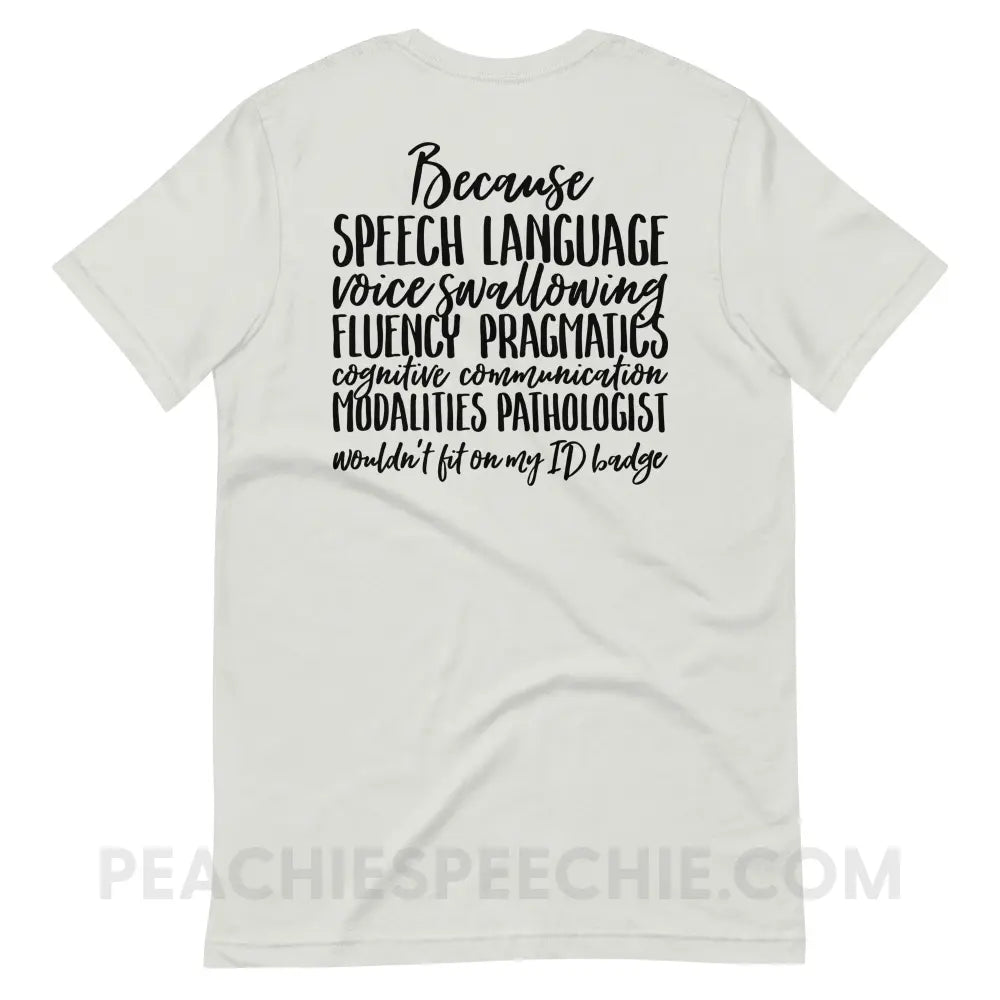 SLP Job Title Premium Soft Tee - Silver / S - T-Shirts & Tops peachiespeechie.com