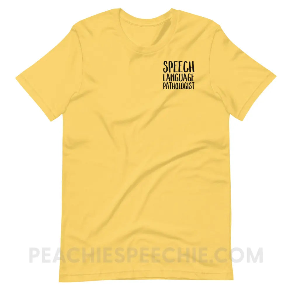 SLP Job Title Premium Soft Tee - T-Shirts & Tops peachiespeechie.com