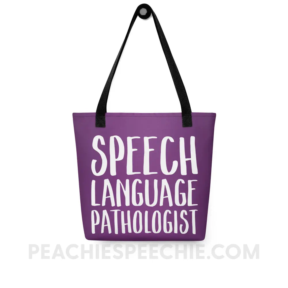 SLP Job Title Tote Bag - Black - Bags peachiespeechie.com