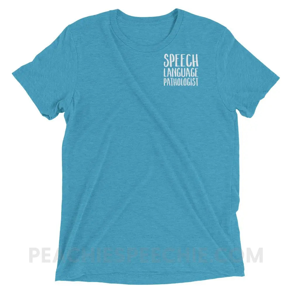 SLP Job Title Tri-Blend Tee - Aqua Triblend / XS - T-Shirts & Tops peachiespeechie.com