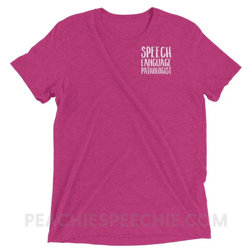 SLP Job Title Tri-Blend Tee - Berry Triblend / XS - T-Shirts & Tops peachiespeechie.com