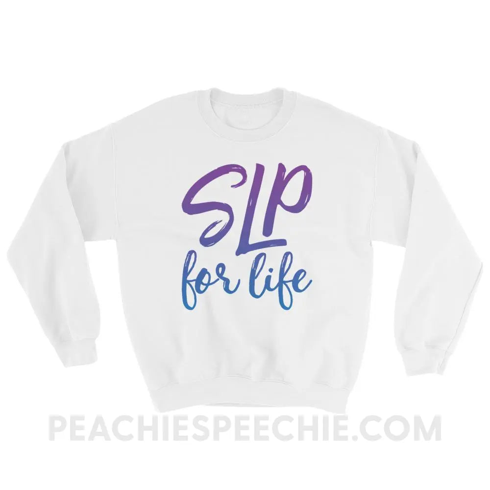 SLP For Life Classic Sweatshirt - White / S - Hoodies & Sweatshirts peachiespeechie.com