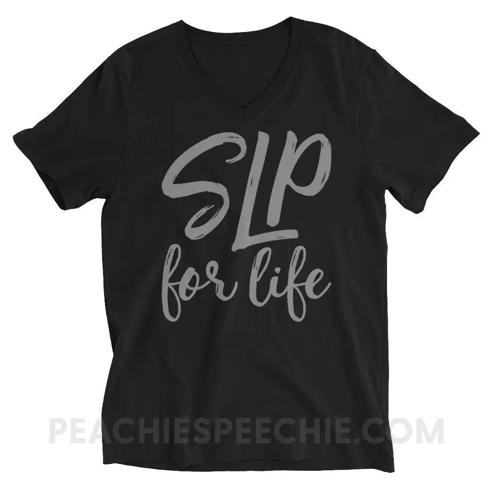 SLP For Life Soft V-Neck - Black / S - T-Shirts & Tops peachiespeechie.com