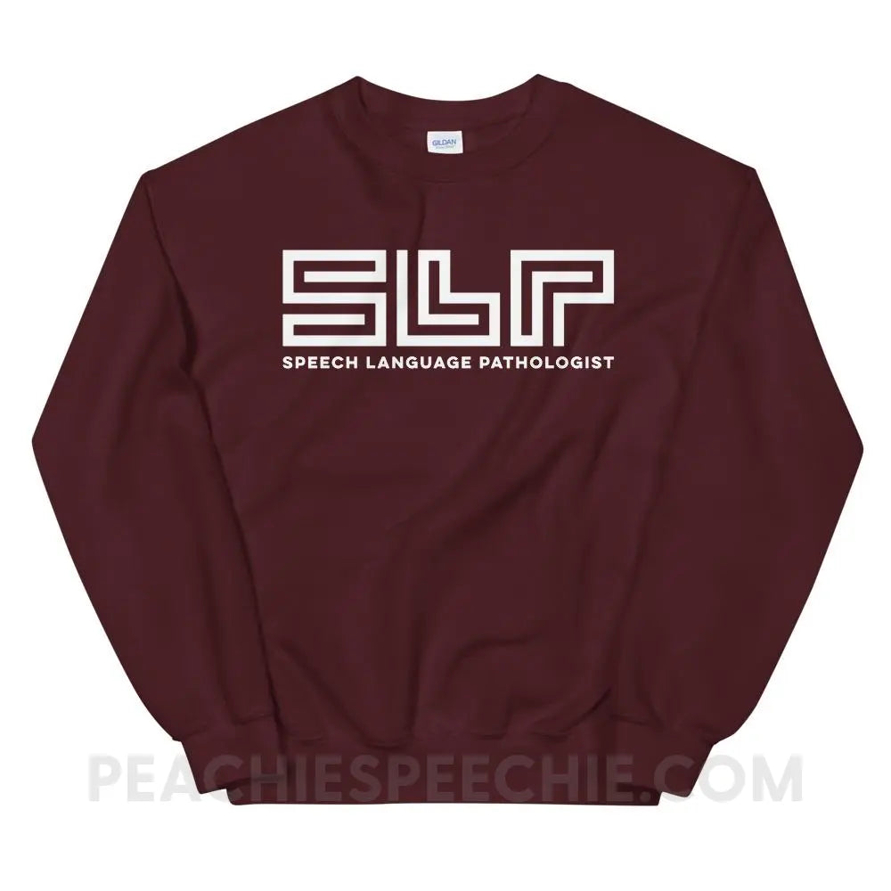 SLP Lines Classic Sweatshirt - Maroon / S - Hoodies & Sweatshirts peachiespeechie.com