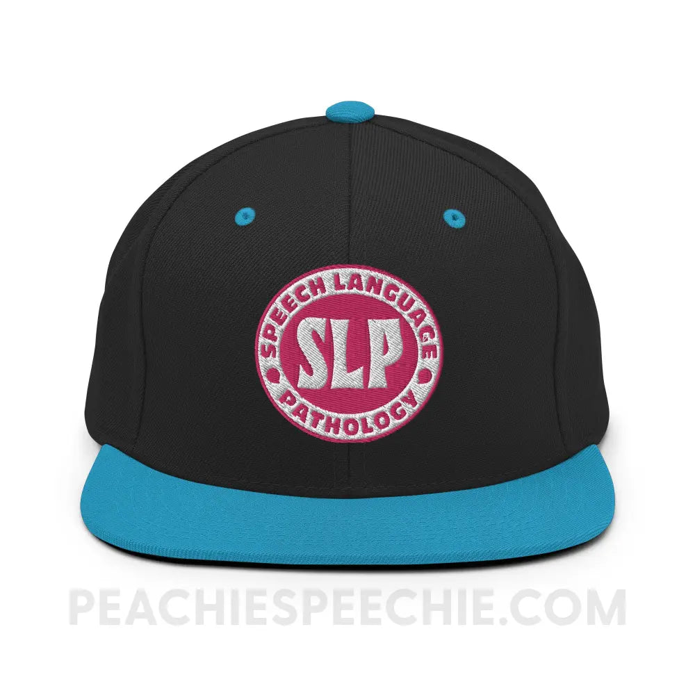 SLP Oval Premium Ball Cap - Black/ Teal - peachiespeechie.com