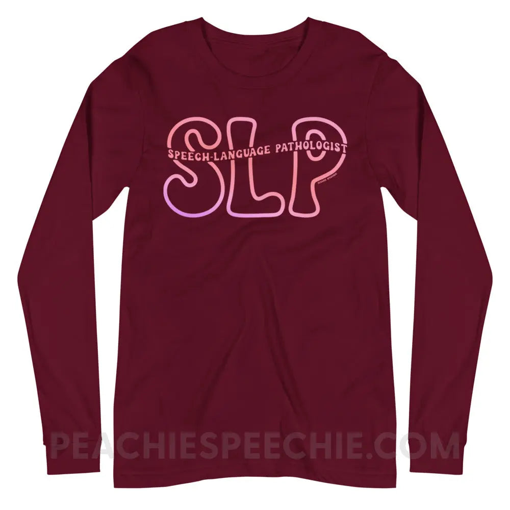 SLP Passthrough Premium Long Sleeve - Maroon / XS - peachiespeechie.com