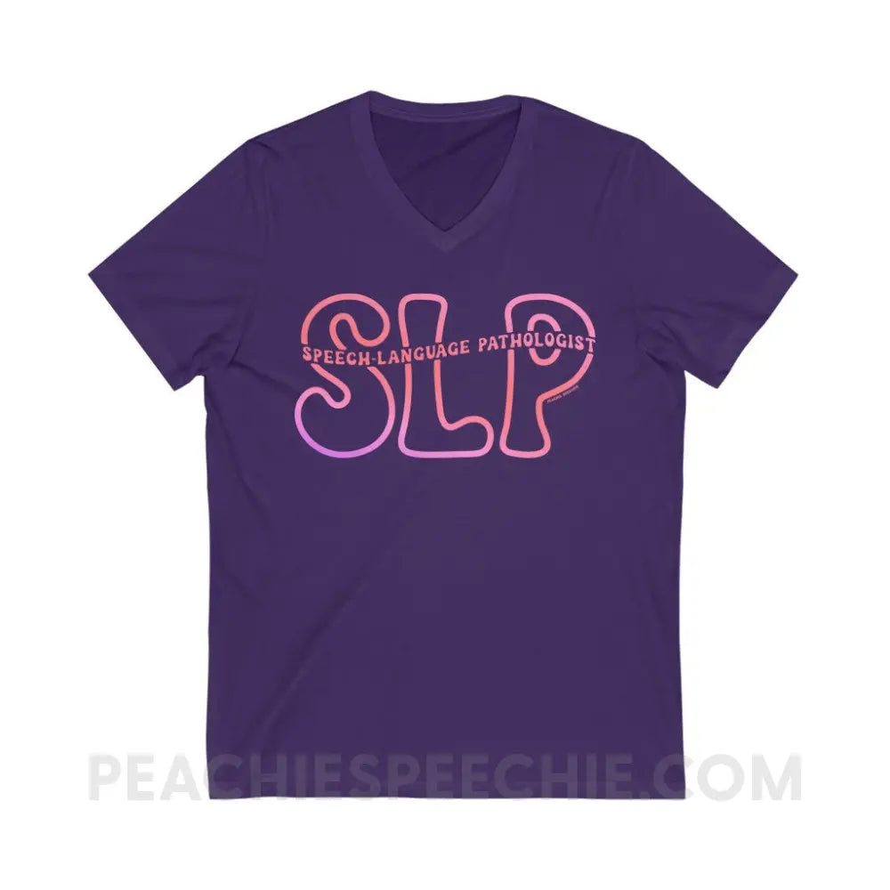 SLP Passthrough Soft V-Neck - Team Purple / S - V-neck peachiespeechie.com