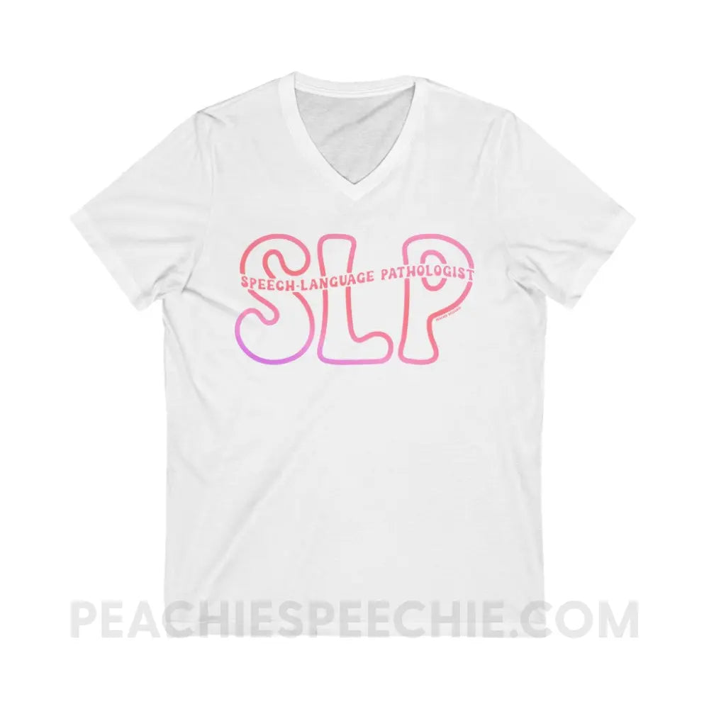 SLP Passthrough Soft V-Neck - White / S - V-neck peachiespeechie.com