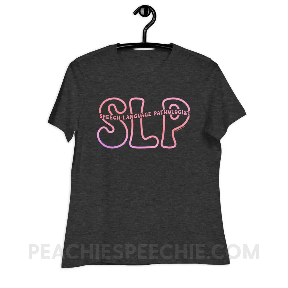 SLP Passthrough Women’s Relaxed Tee - Dark Grey Heather / S peachiespeechie.com