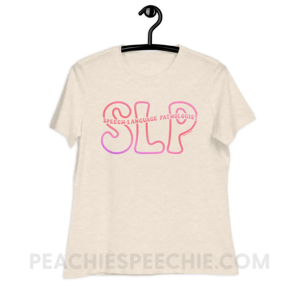 SLP Passthrough Women’s Relaxed Tee - Heather Prism Natural / S peachiespeechie.com