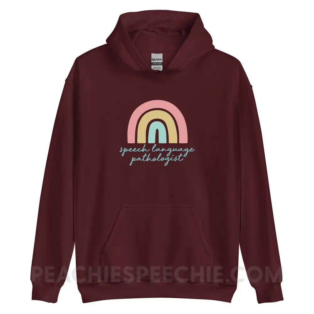 SLP Rainbow Classic Hoodie - Maroon / S - peachiespeechie.com