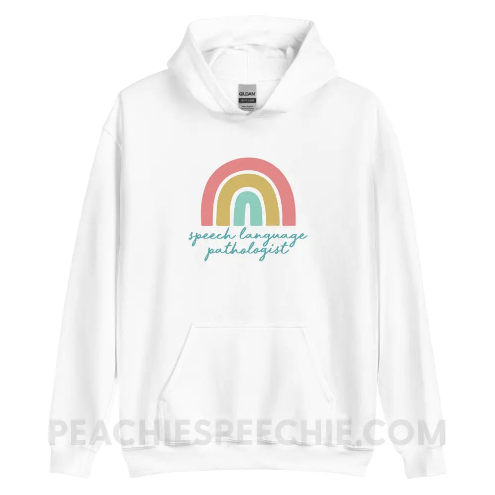 SLP Rainbow Classic Hoodie - White / S - peachiespeechie.com