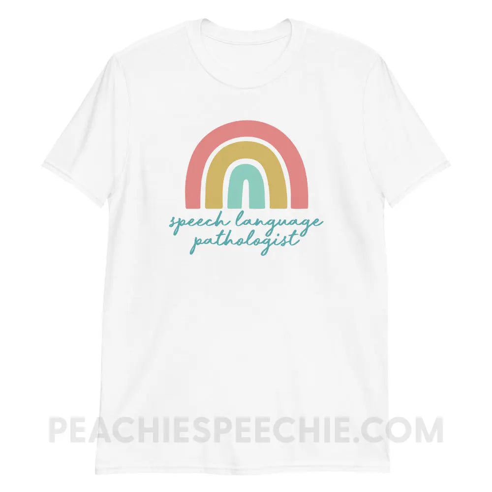 SLP Rainbow Classic Tee - White / M - peachiespeechie.com