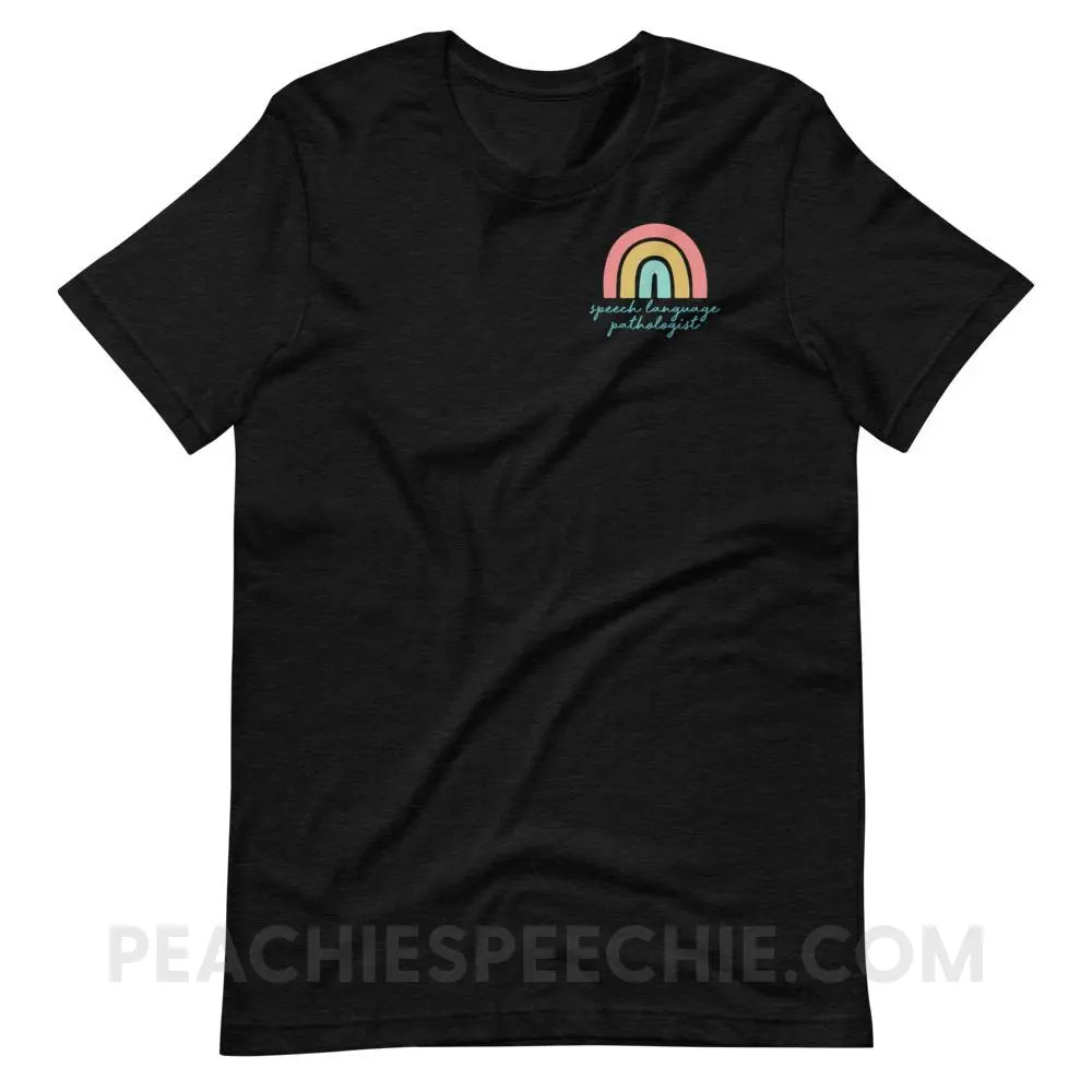 SLP Rainbow Premium Soft Tee - Black Heather / XS - T-Shirts & Tops peachiespeechie.com