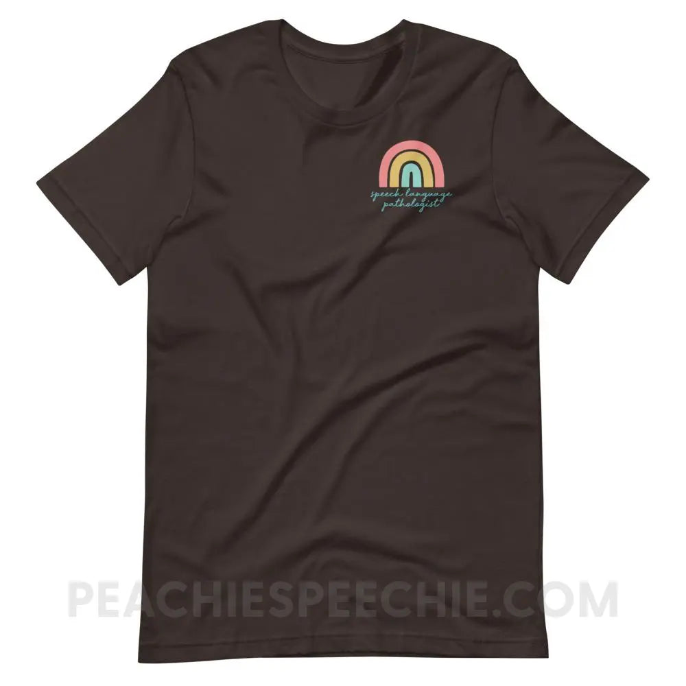 SLP Rainbow Premium Soft Tee - Brown / S - T-Shirts & Tops peachiespeechie.com