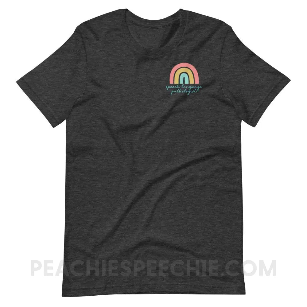 SLP Rainbow Premium Soft Tee - Dark Grey Heather / XS - T-Shirts & Tops peachiespeechie.com