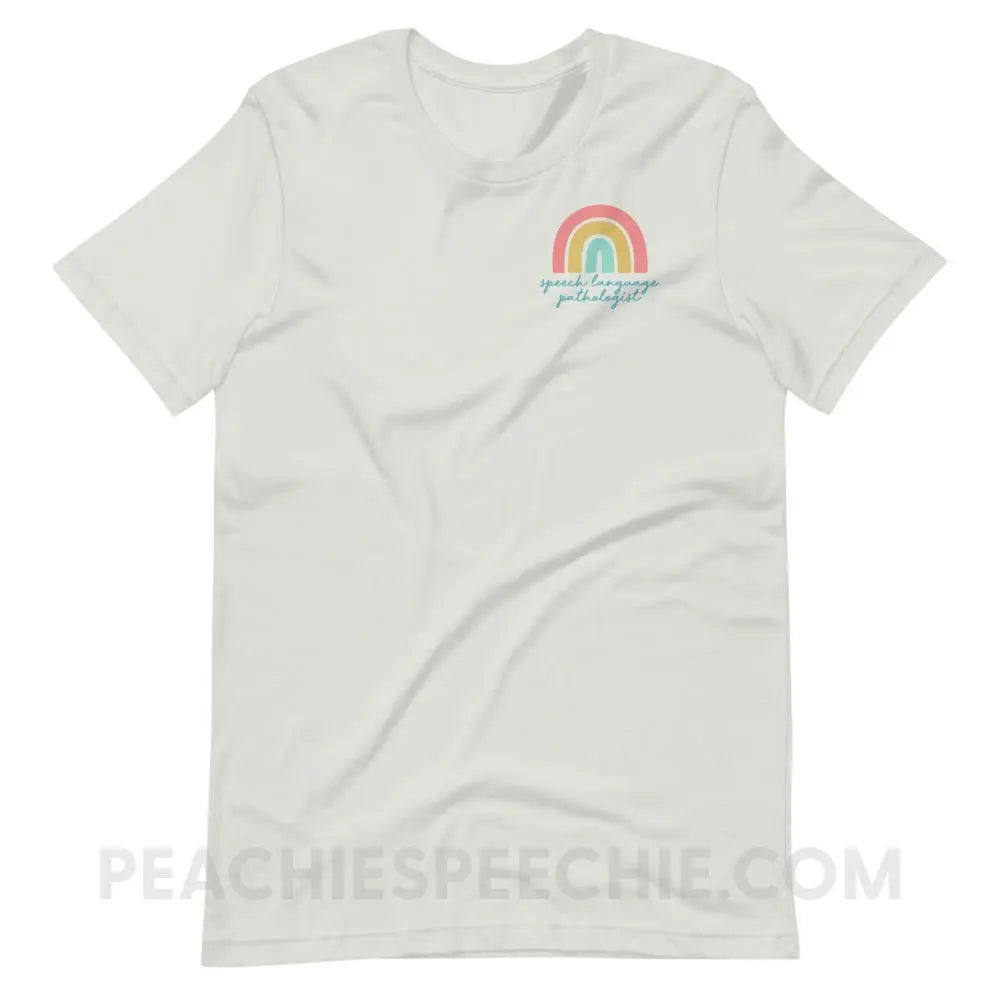 SLP Rainbow Premium Soft Tee - Silver / S - T-Shirts & Tops peachiespeechie.com
