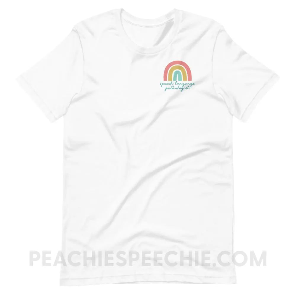 SLP Rainbow Premium Soft Tee - White / XS - T-Shirts & Tops peachiespeechie.com