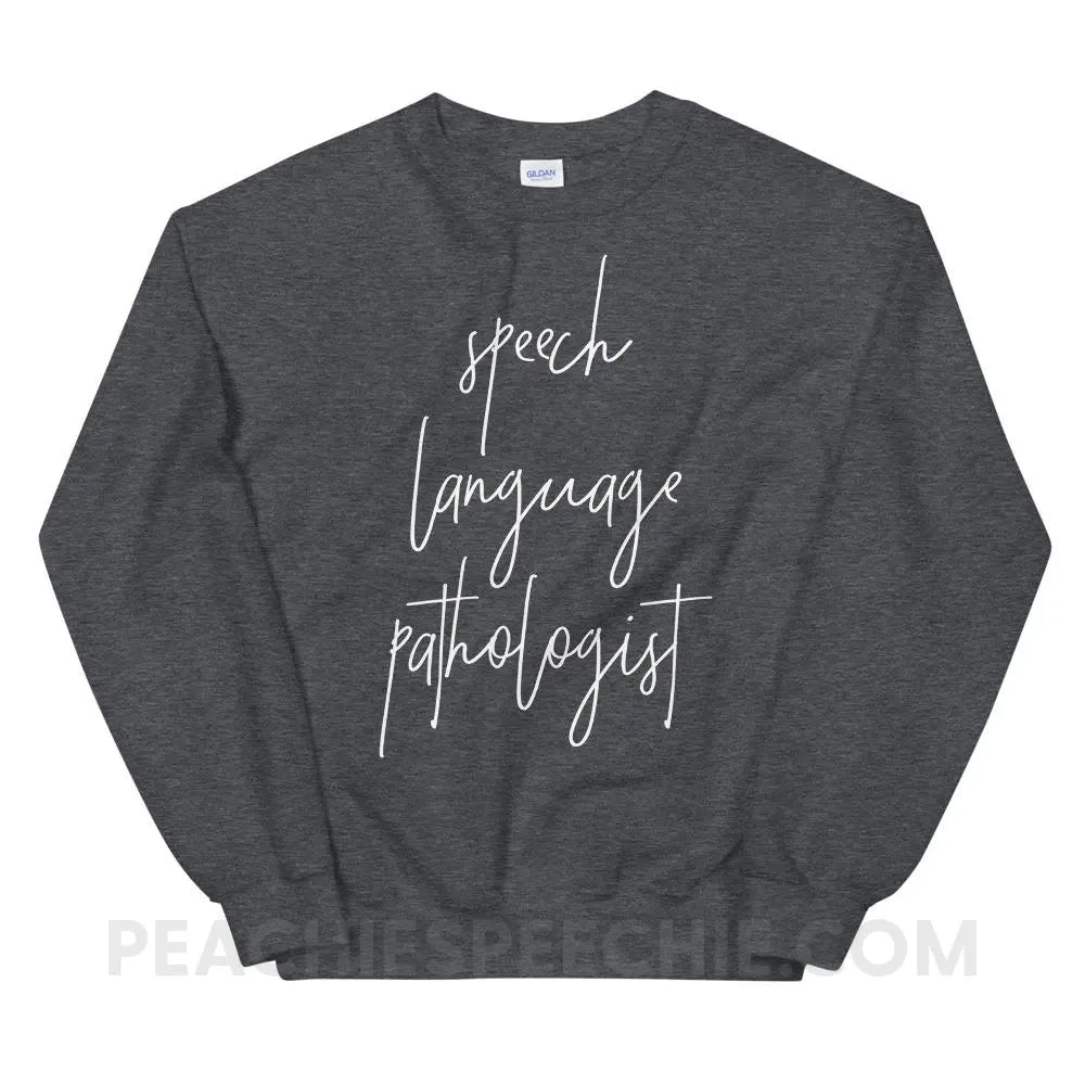 SLP Script Classic Sweatshirt - Dark Heather / S - Hoodies & Sweatshirts peachiespeechie.com