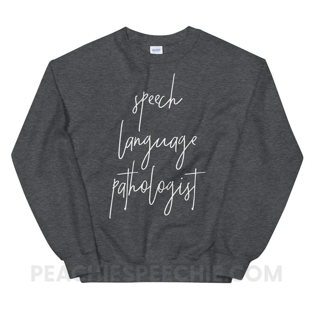 SLP Script Classic Sweatshirt - Dark Heather / S - Hoodies & Sweatshirts peachiespeechie.com