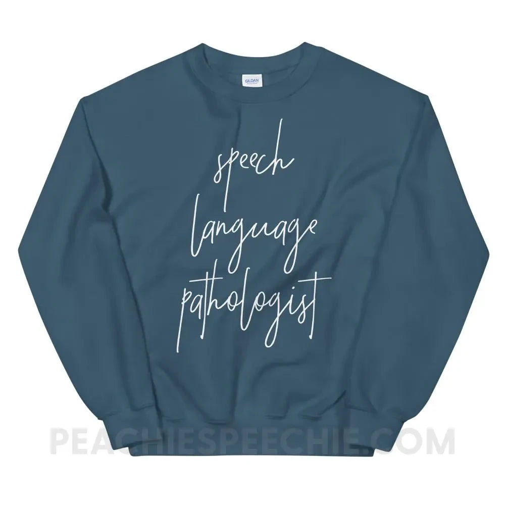 SLP Script Classic Sweatshirt - Indigo Blue / M - Hoodies & Sweatshirts peachiespeechie.com