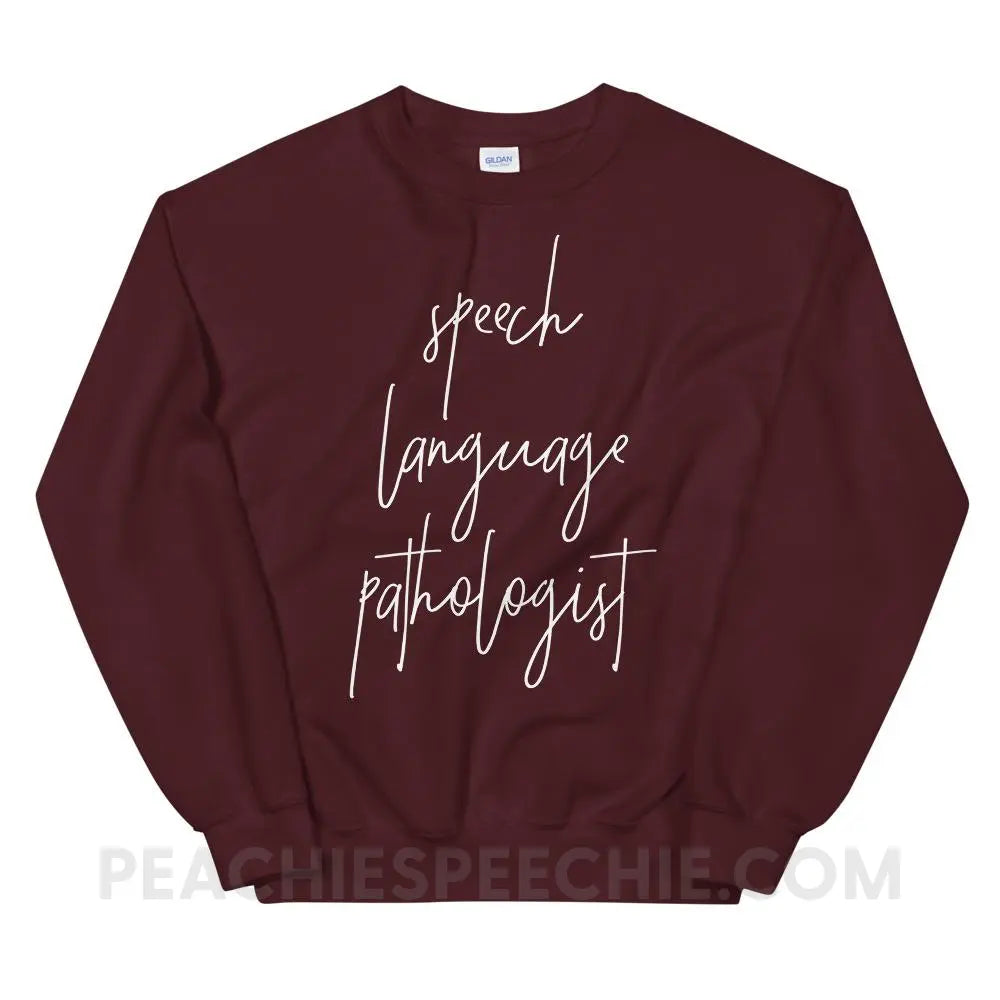 SLP Script Classic Sweatshirt - Maroon / S - Hoodies & Sweatshirts peachiespeechie.com