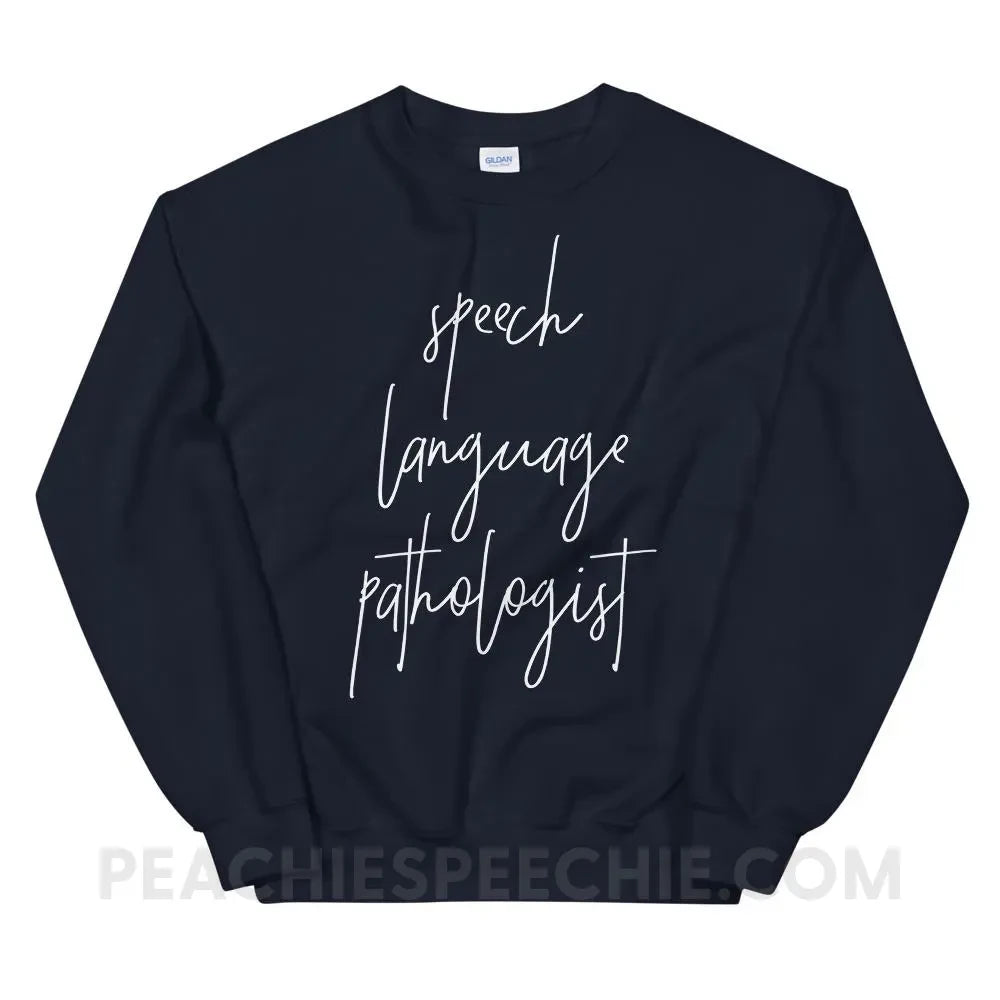 SLP Script Classic Sweatshirt - Navy / S - Hoodies & Sweatshirts peachiespeechie.com