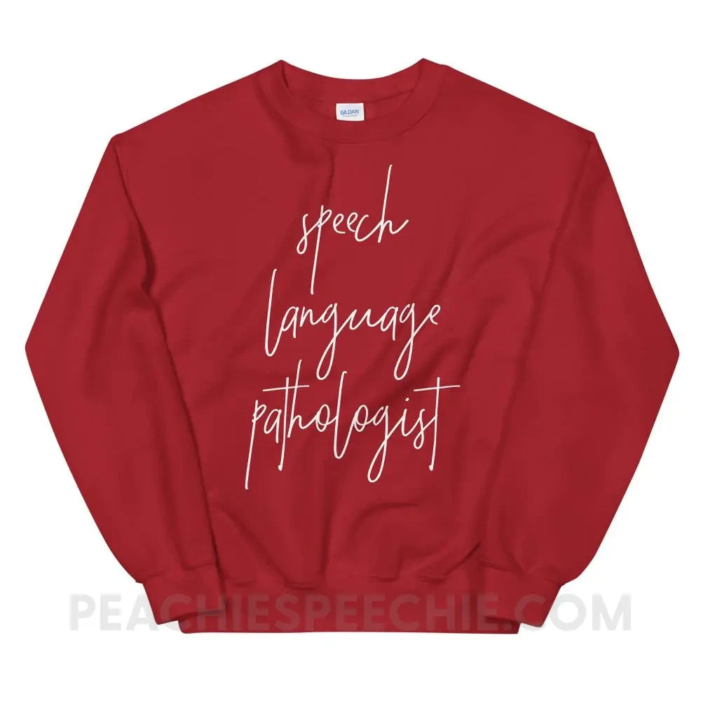 SLP Script Classic Sweatshirt - Red / S - Hoodies & Sweatshirts peachiespeechie.com