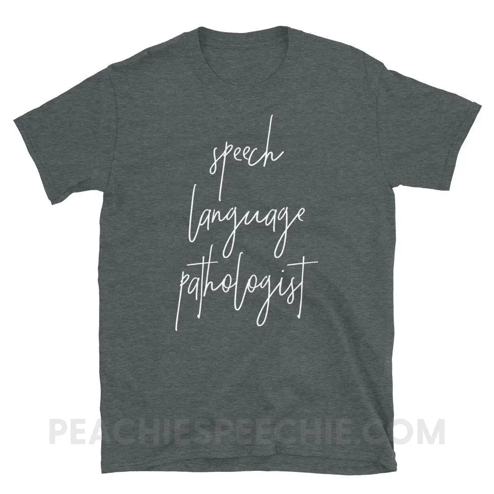 SLP Script Classic Tee - Dark Heather / S - T-Shirts & Tops peachiespeechie.com
