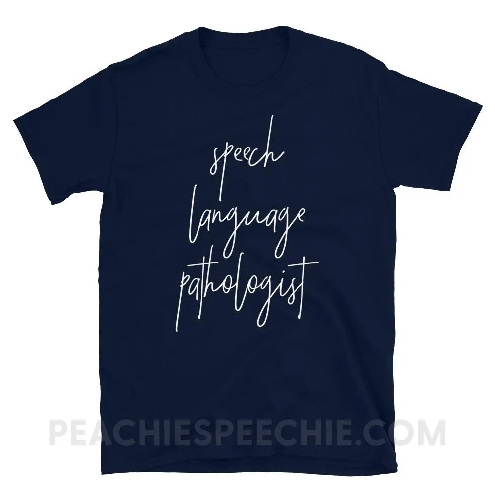 SLP Script Classic Tee - Navy / S - T-Shirts & Tops peachiespeechie.com