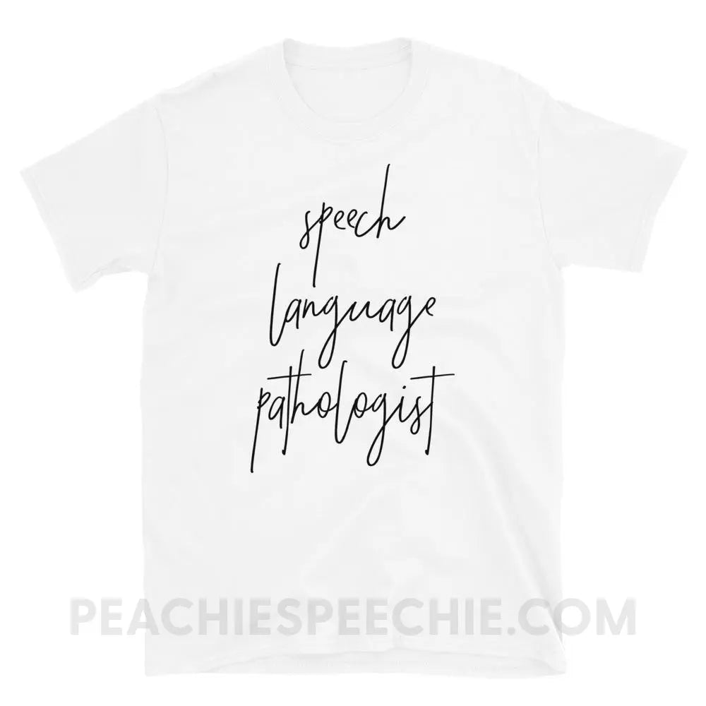 SLP Script Classic Tee - White / S - T-Shirts & Tops peachiespeechie.com
