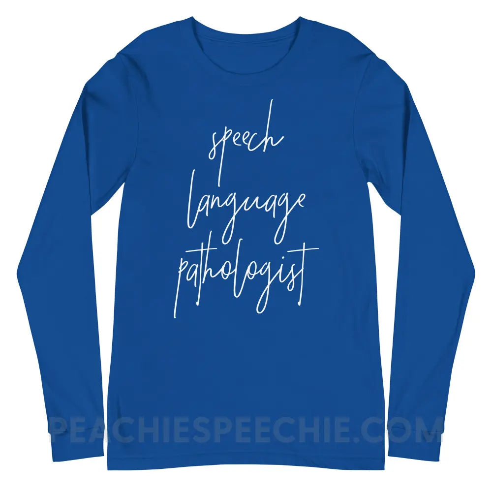 SLP Script Premium Long Sleeve - True Royal / S - T-Shirts & Tops peachiespeechie.com