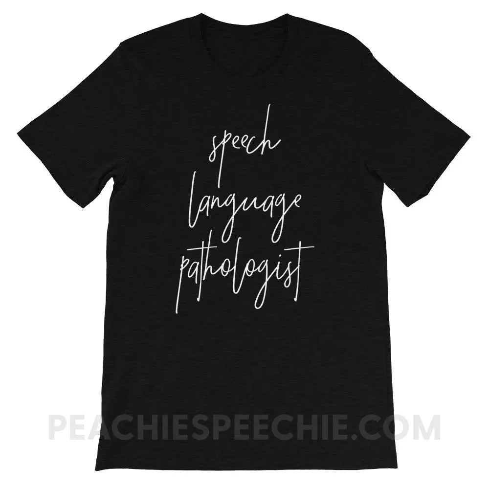 SLP Script Premium Soft Tee - Black Heather / XS - T-Shirts & Tops peachiespeechie.com