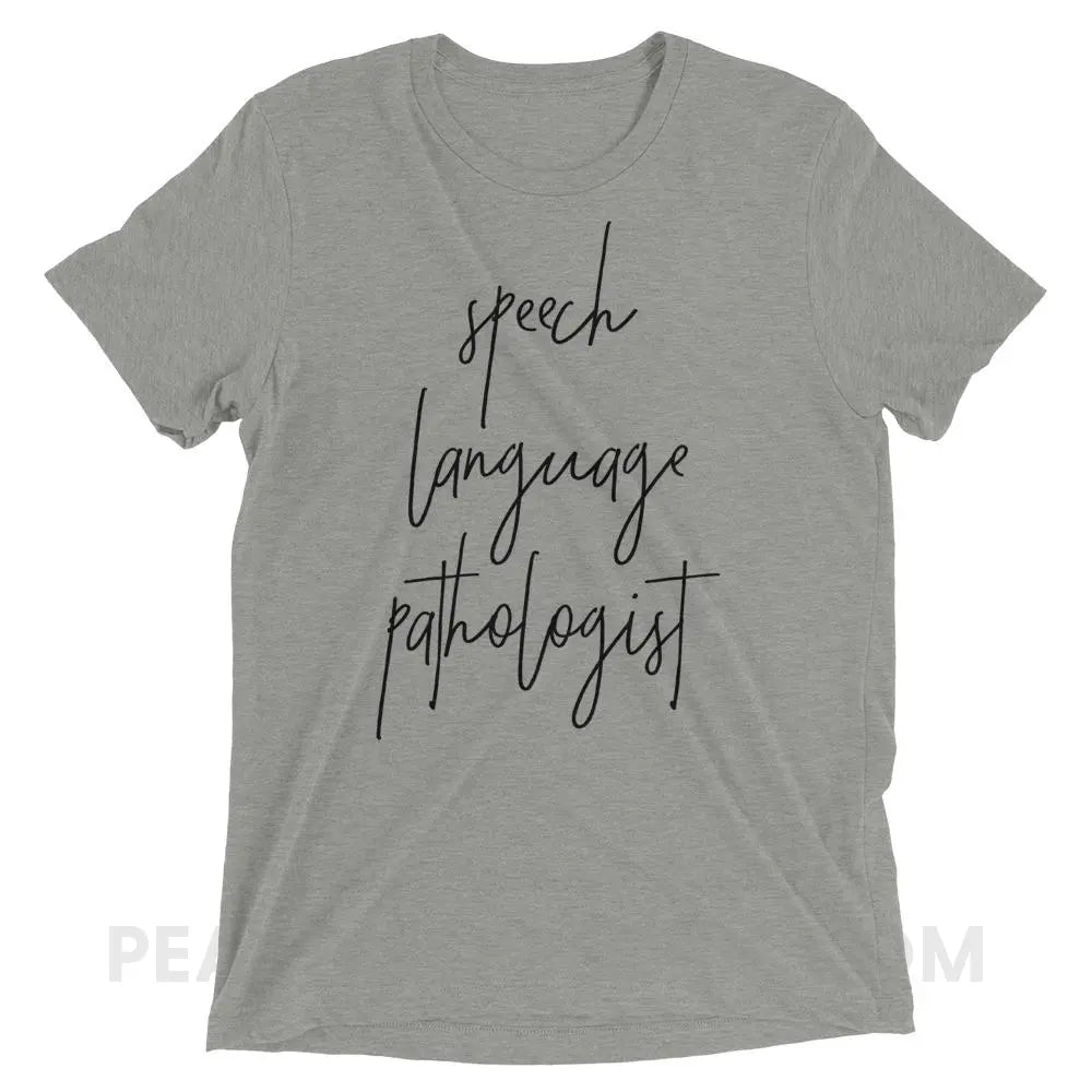 SLP Script Tri-Blend Tee - Athletic Grey Triblend / XS - T-Shirts & Tops peachiespeechie.com