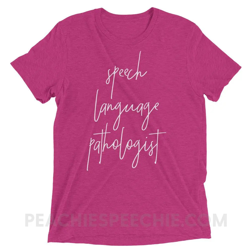 SLP Script Tri-Blend Tee - Berry Triblend / XS - T-Shirts & Tops peachiespeechie.com