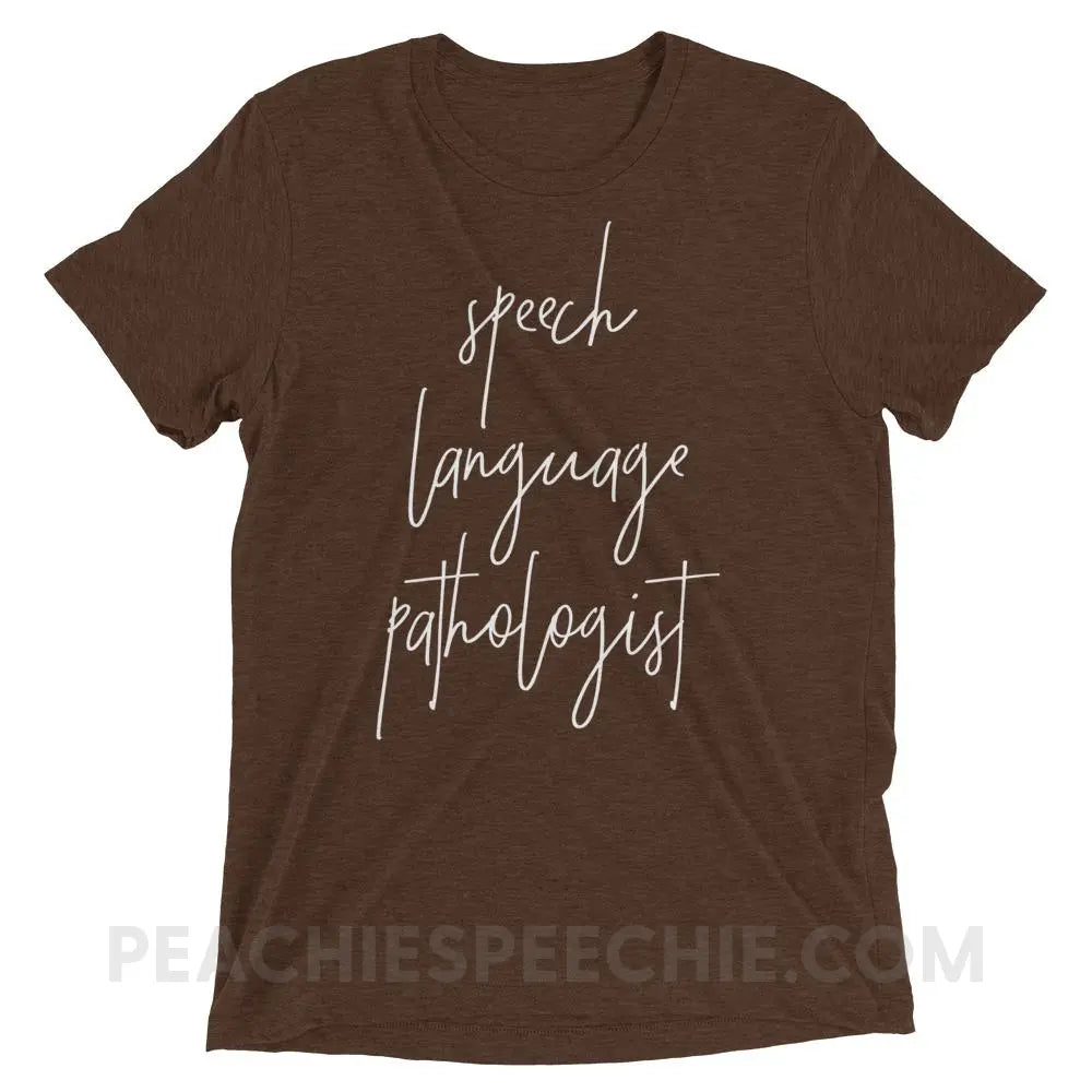 SLP Script Tri-Blend Tee - Brown Triblend / XS - T-Shirts & Tops peachiespeechie.com