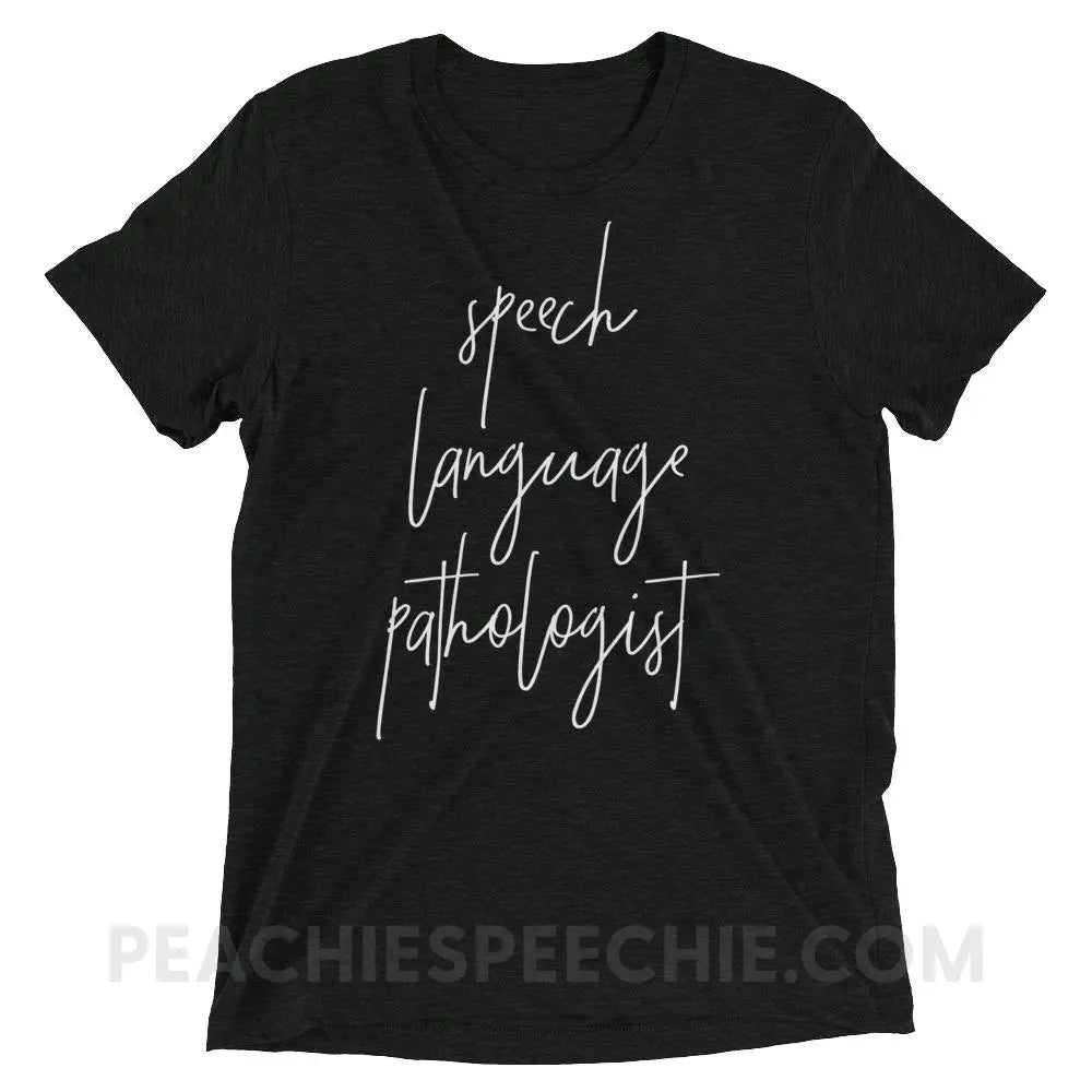 SLP Script Tri-Blend Tee - Charcoal-Black Triblend / XS - T-Shirts & Tops peachiespeechie.com