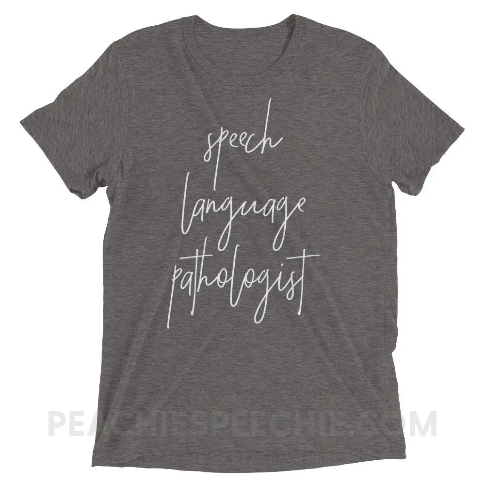 SLP Script Tri-Blend Tee - Grey Triblend / XS - T-Shirts & Tops peachiespeechie.com